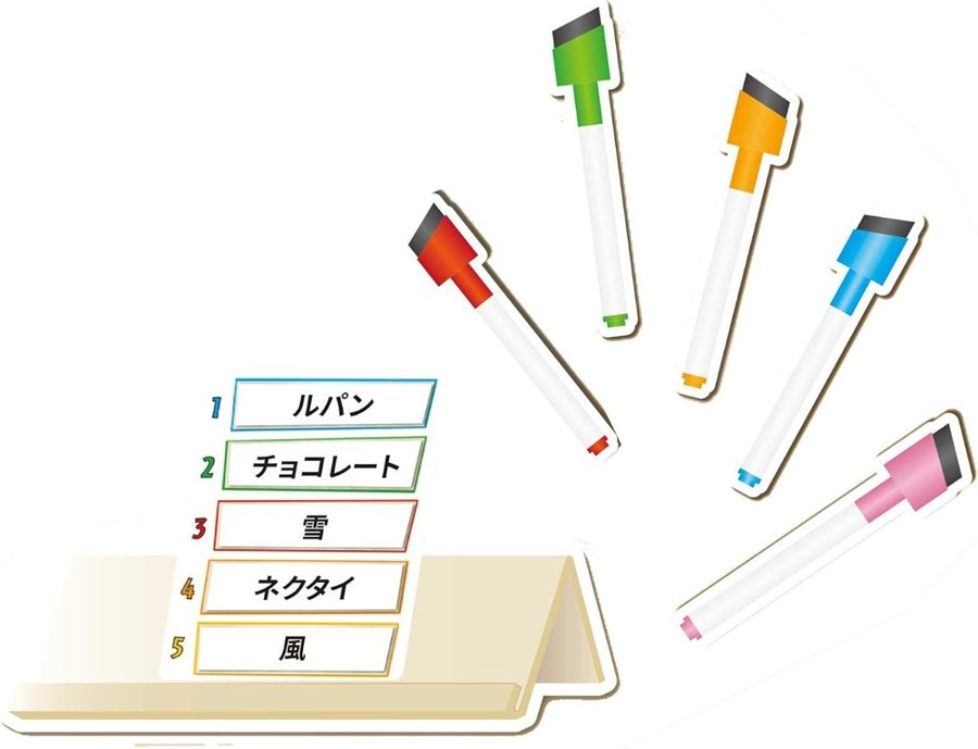 ジャスト・ワンのカードとペン